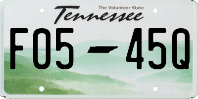 TN license plate F0545Q