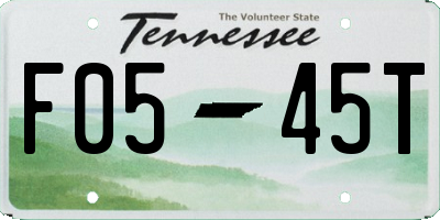 TN license plate F0545T