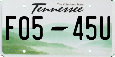 TN license plate F0545U