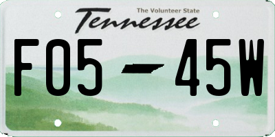 TN license plate F0545W