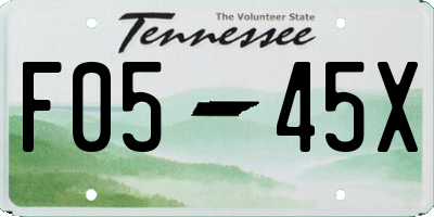 TN license plate F0545X