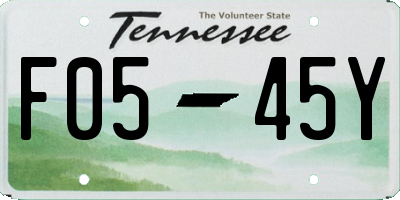 TN license plate F0545Y
