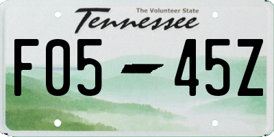 TN license plate F0545Z