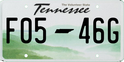 TN license plate F0546G