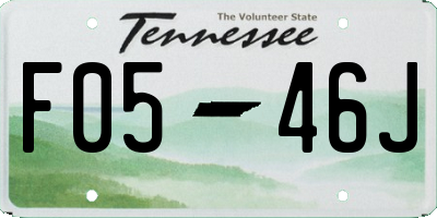 TN license plate F0546J