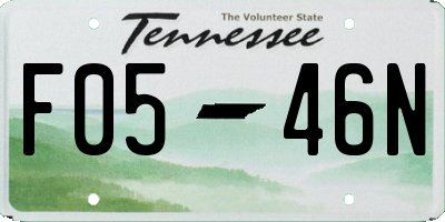 TN license plate F0546N