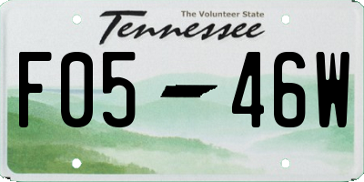 TN license plate F0546W