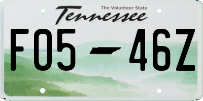 TN license plate F0546Z