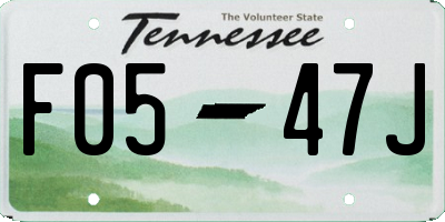 TN license plate F0547J