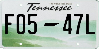 TN license plate F0547L