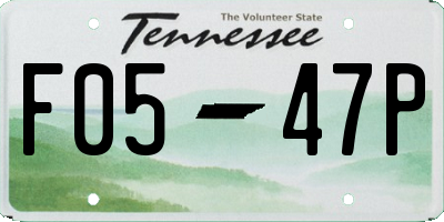 TN license plate F0547P