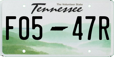 TN license plate F0547R