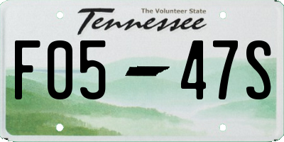 TN license plate F0547S