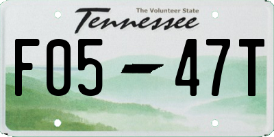 TN license plate F0547T