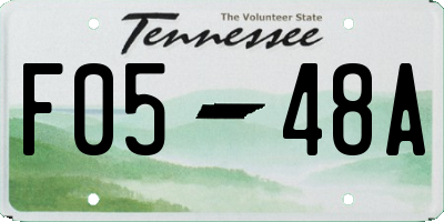 TN license plate F0548A