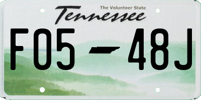 TN license plate F0548J