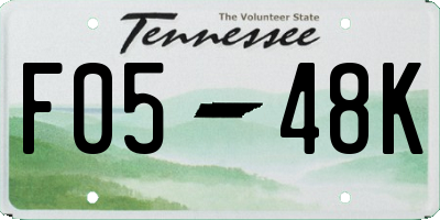 TN license plate F0548K