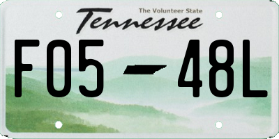 TN license plate F0548L