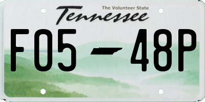 TN license plate F0548P