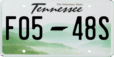 TN license plate F0548S