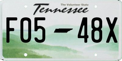 TN license plate F0548X