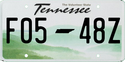 TN license plate F0548Z
