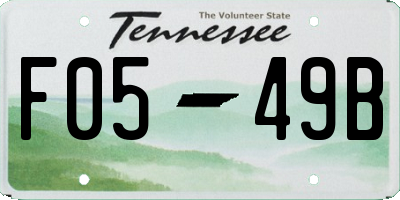 TN license plate F0549B