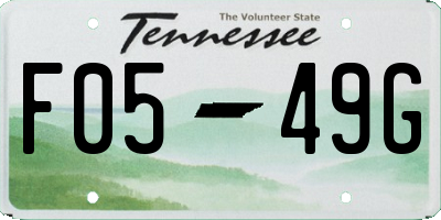 TN license plate F0549G