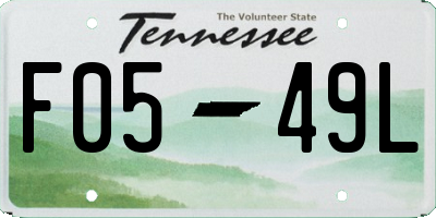 TN license plate F0549L