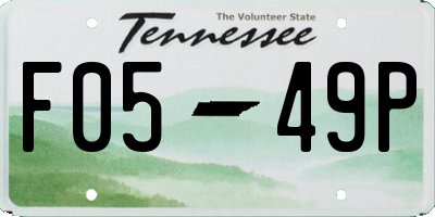 TN license plate F0549P