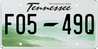 TN license plate F0549Q