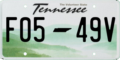 TN license plate F0549V
