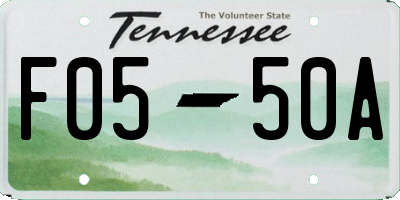 TN license plate F0550A