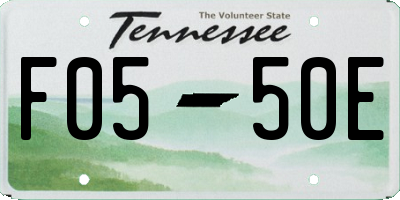 TN license plate F0550E