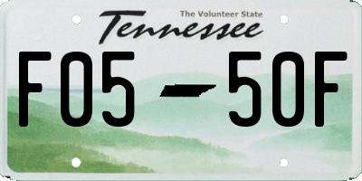TN license plate F0550F