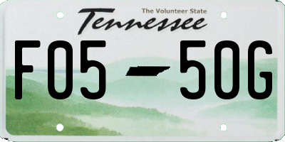 TN license plate F0550G