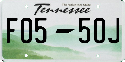 TN license plate F0550J