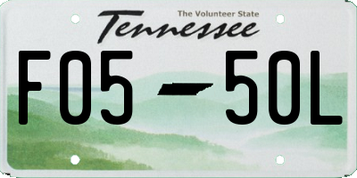 TN license plate F0550L