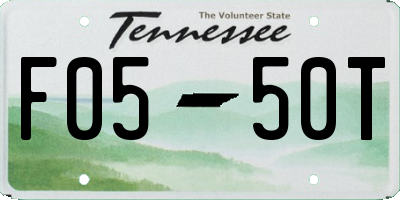 TN license plate F0550T
