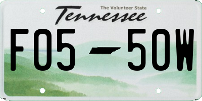 TN license plate F0550W