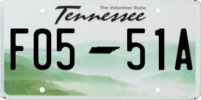 TN license plate F0551A
