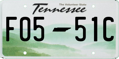 TN license plate F0551C