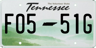 TN license plate F0551G