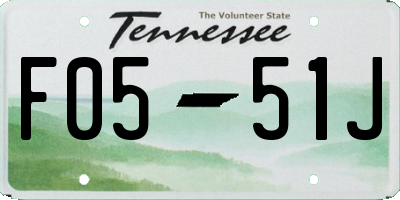 TN license plate F0551J