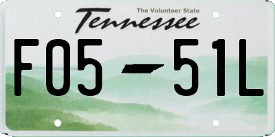 TN license plate F0551L
