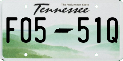 TN license plate F0551Q