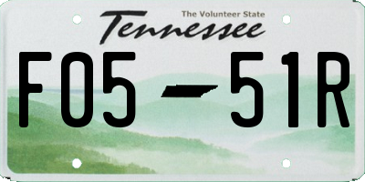TN license plate F0551R