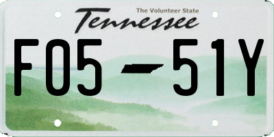 TN license plate F0551Y