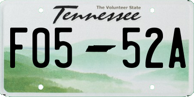 TN license plate F0552A