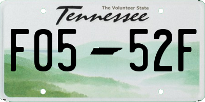 TN license plate F0552F